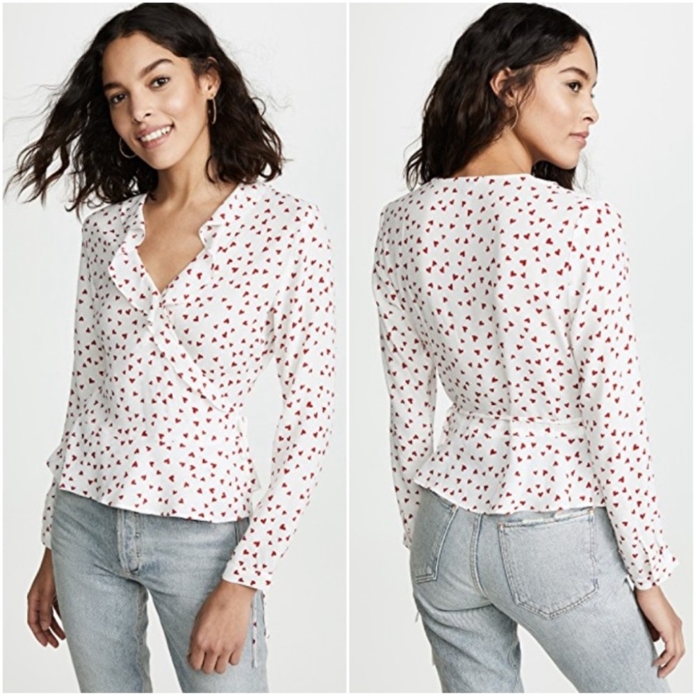 Rails heart pattern wrap top, size M, NWT